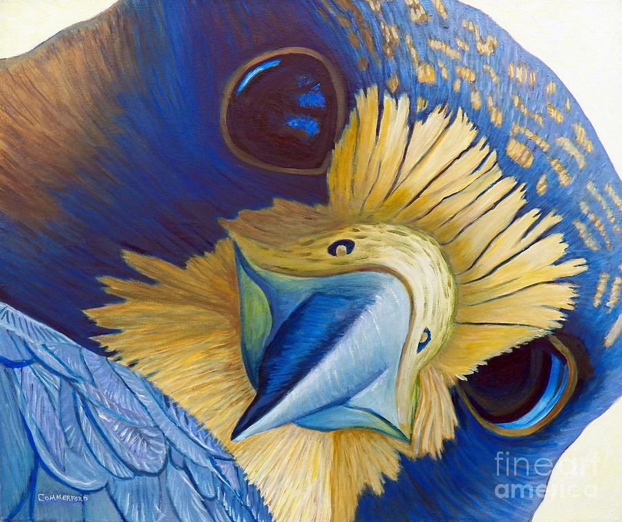 900x755 Heaven And Earth Painting By Brian Commerford - Peregrine Falcon Painting