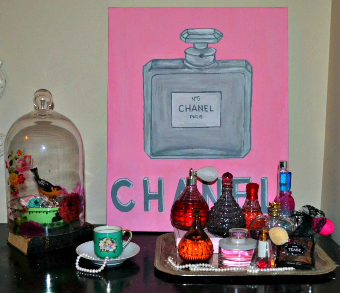 1136x980 Original, Hand Painted Vintage Chanel Perfume Bottle. Acrylic - Perfume Bottle Painting