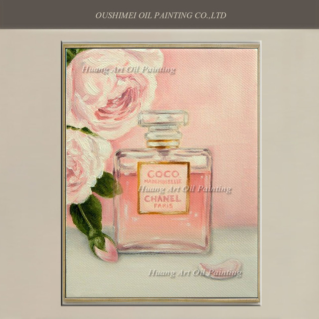 640x640 Hand Painted Modern Rose Perfume Oil Painting Pink Warm - Perfume Painting