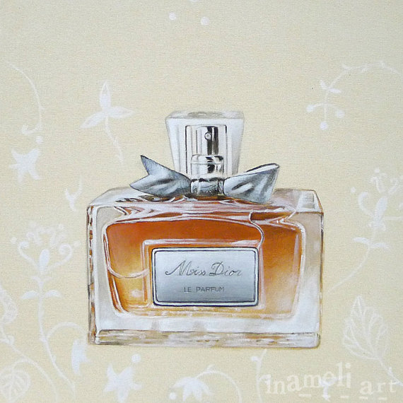 570x570 Items Similar To Miss Dior Acrylic Painting, Paris Perfume Bottle - Perfume Painting