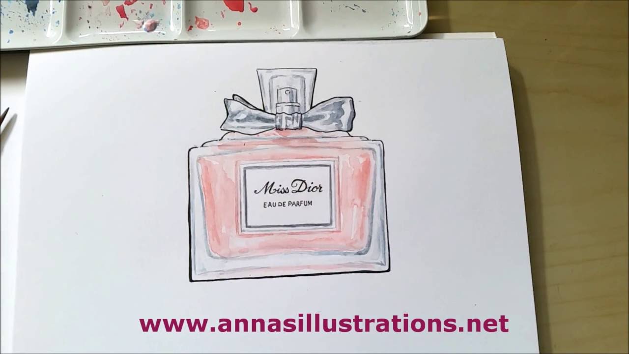 1280x720 Painting A Miss Dior Perfume Bottle - Perfume Painting