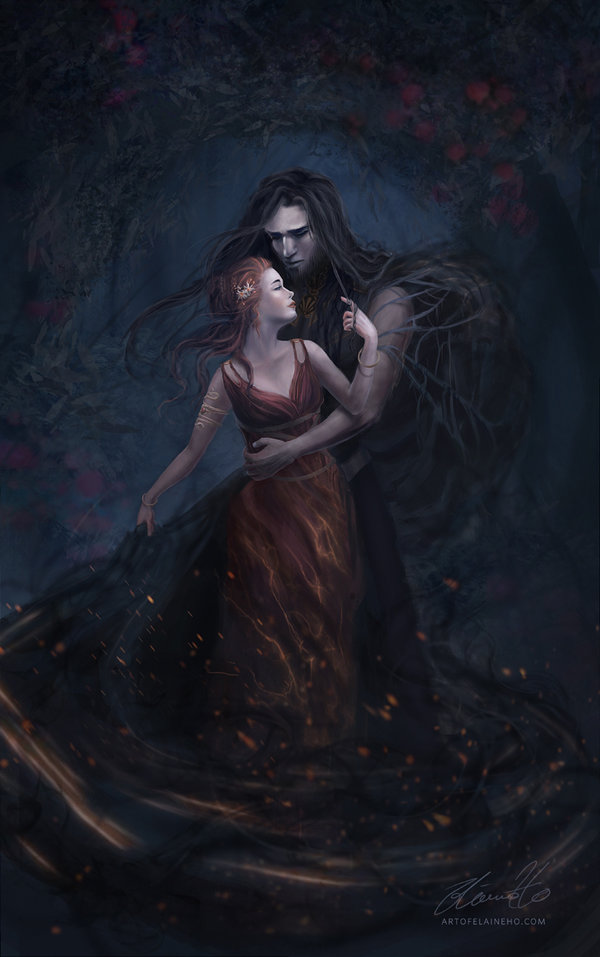 600x957 Intertwined (Hades X Persephone) By Enveniya - Persephone Painting
