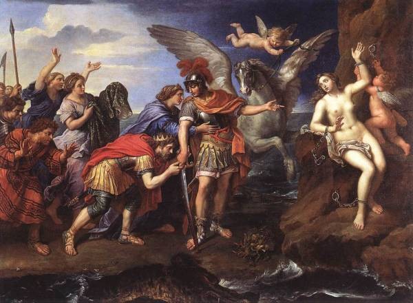 600x440 Perseus And Andromeda By Pierre Mignard - Perseus And Andromeda Painting