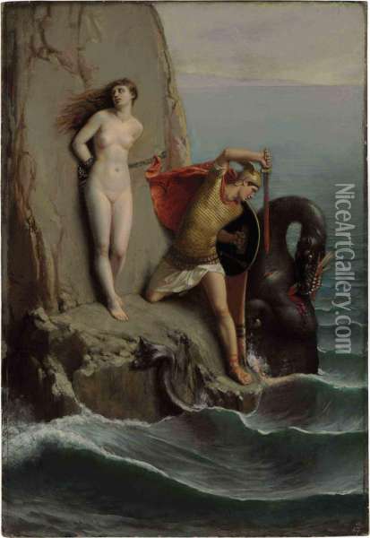 413x600 Perseus And Andromeda Oil Painting Reproduction By Louis Matout - Perseus And Andromeda Painting