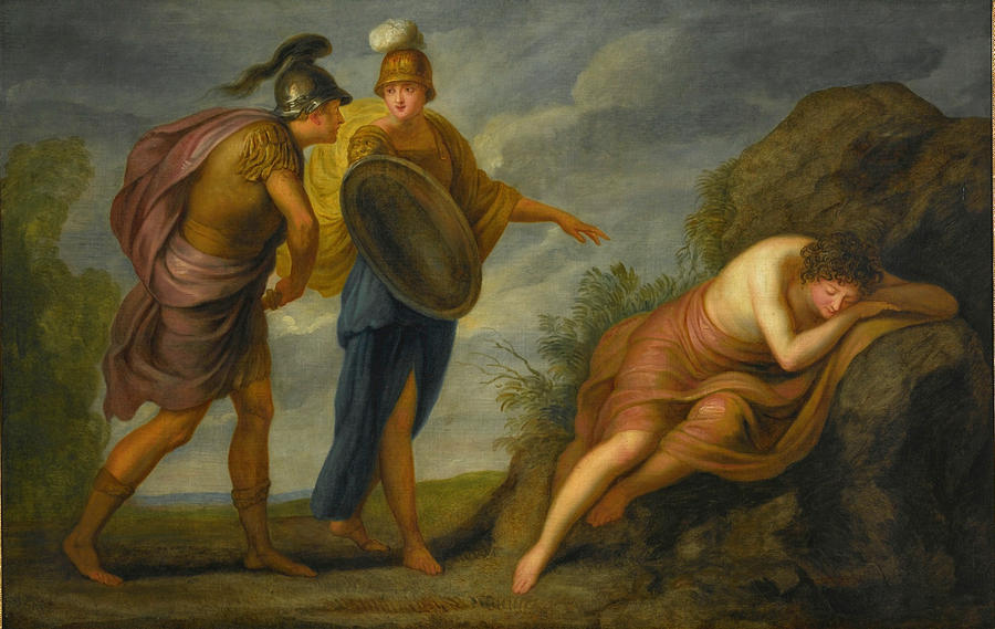 900x569 Perseus With Minerva Discovering The Sleeping Medusa Painting By - Perseus And Medusa Painting