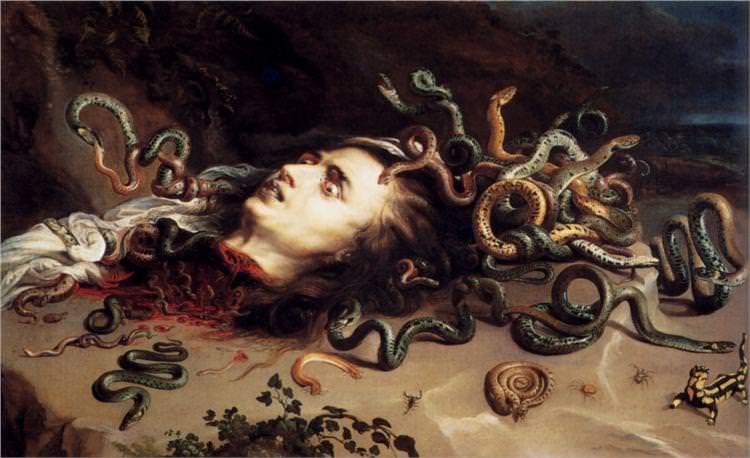 750x458 The Head Of Medusa, 1617 1618 By Peter Paul Rubens - Perseus And Medusa Painting