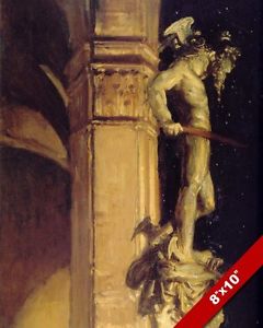 240x300 Perseus Medusa Statue At Night Florence Italy Oil Painting Art - Perseus And Medusa Painting