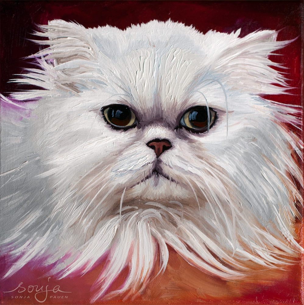 998x1000 Tapioca - Persian Cat Painting