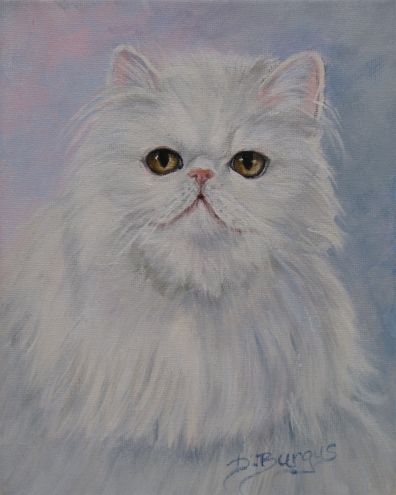396x495 Cats Original Art Paintings - Persian Cat Painting