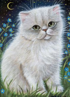 236x327 Cat Art By Lynn Bonnette White Persian Kitten Amp Lynn - Persian Cat Painting