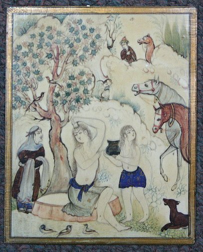 407x504 5 Miniature Erotic Persian Painting On Ivory - Persian Painting