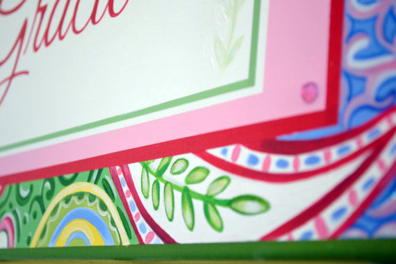 570x380 Gracie Personalized Name Canvas Wall Art - Personalized Name Painting