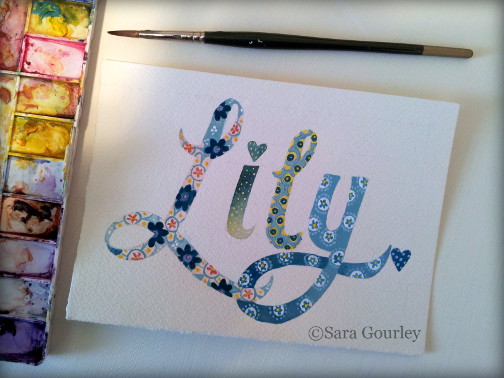 504x378 Personalized Name For Lily Sara Gourley - Personalized Name Painting
