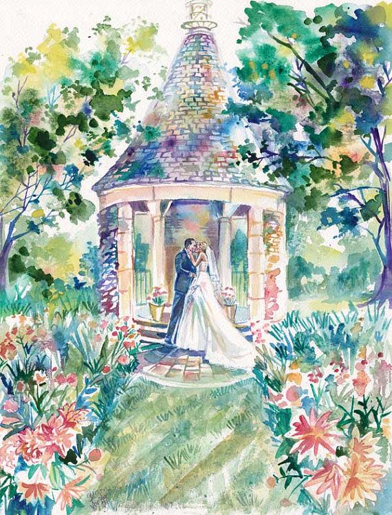 570x748 Paper Anniversary, Personalized Gifts Custom Portrait Watercolor - Personalized Painting