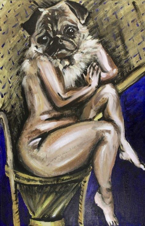 472x733 Pet Personified Painting By Alyssa Brown - Personified Painting