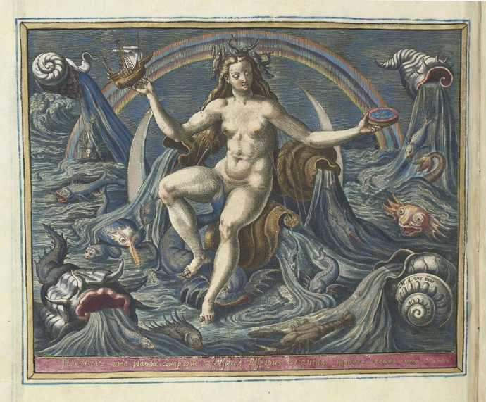 690x571 Chillin Allegory Of Water, Personified By Venus, Part Of An Album - Personified Painting