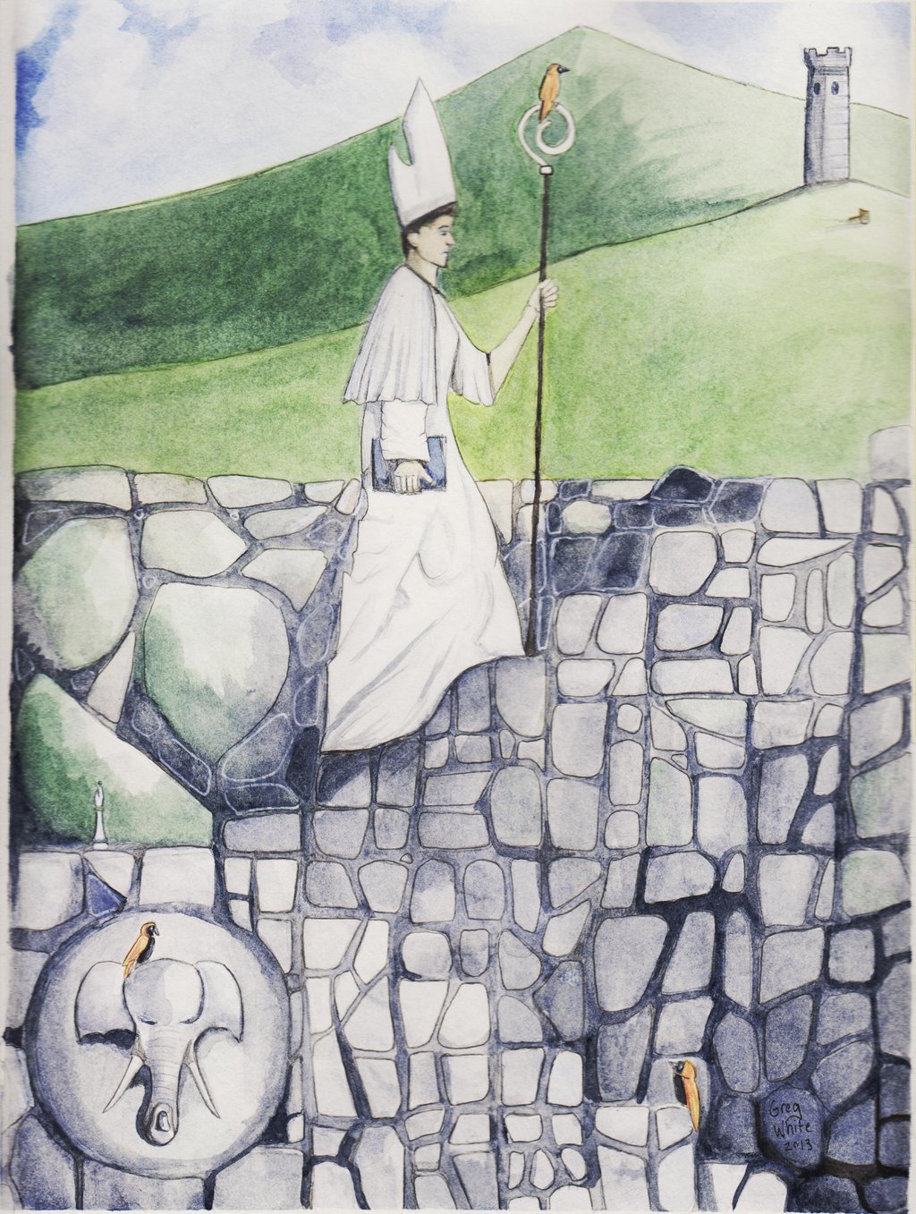 1024x1357 Bishop Chess Piece Personification By Dreamingrabbit - Personified Painting