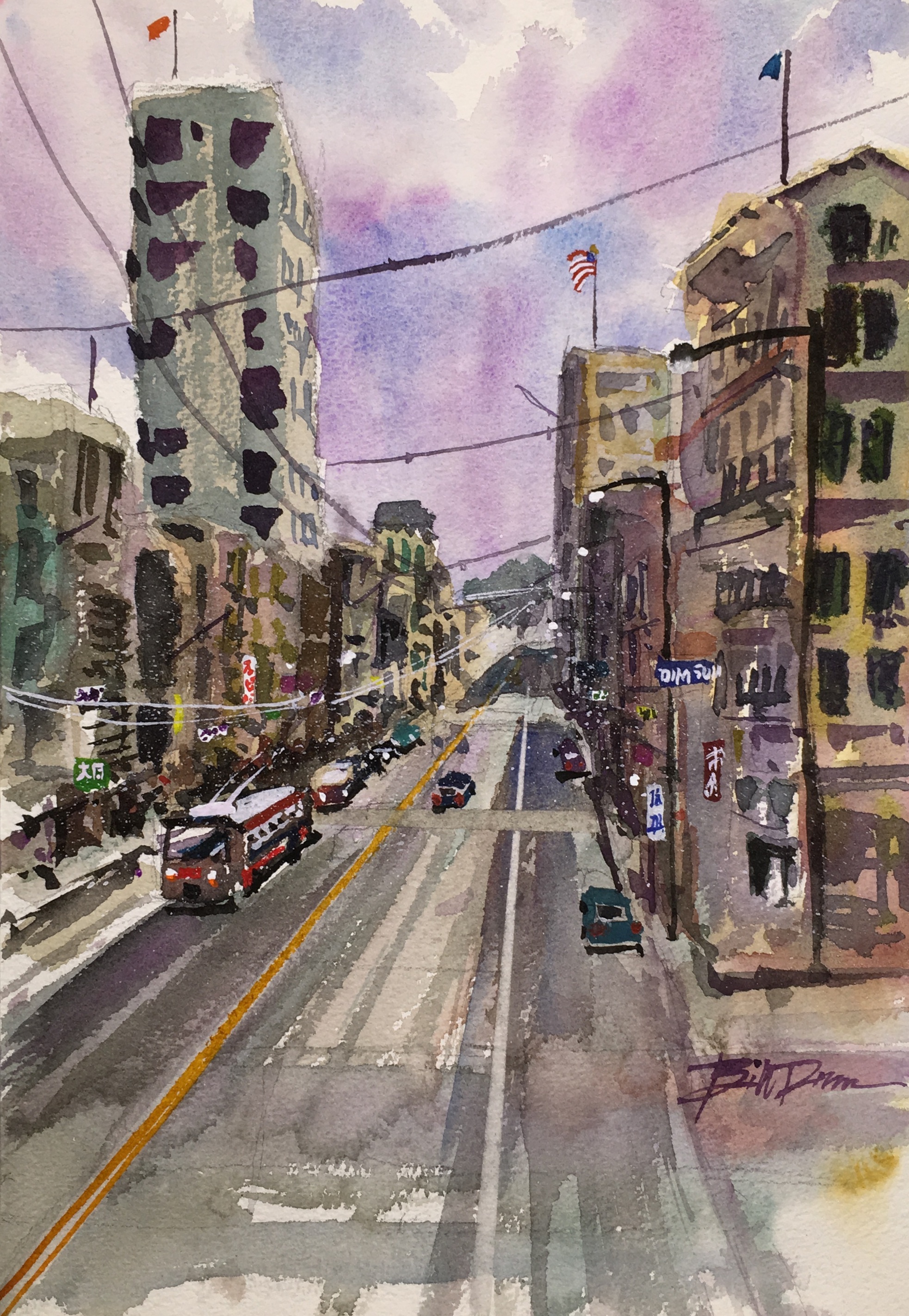 1965x2846 Perspective Painting For A Vibrant Watercolor Cityscape Of Chinatown - Perspective Painting