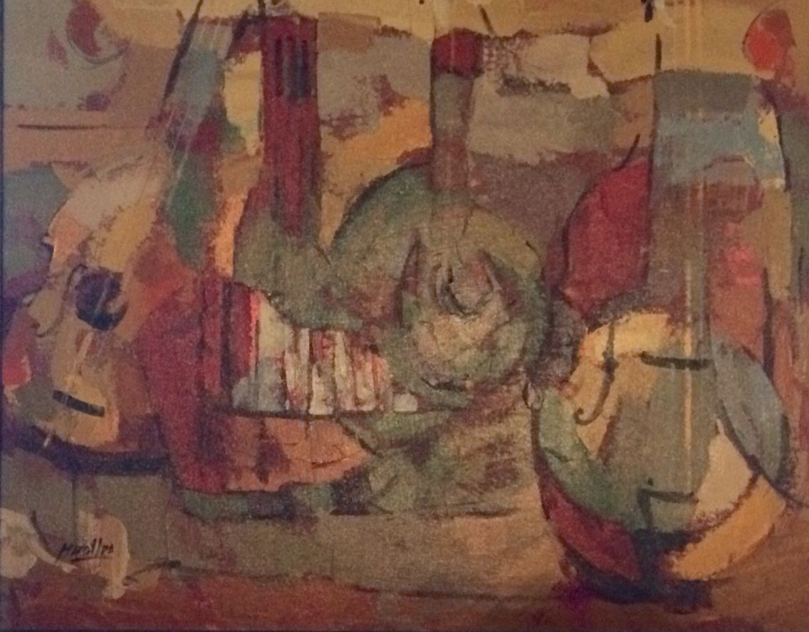 1136x888 Signed Original Oil Painting Of Guitars By Jose Huallpa, - Peruvian Artist Oil Painting