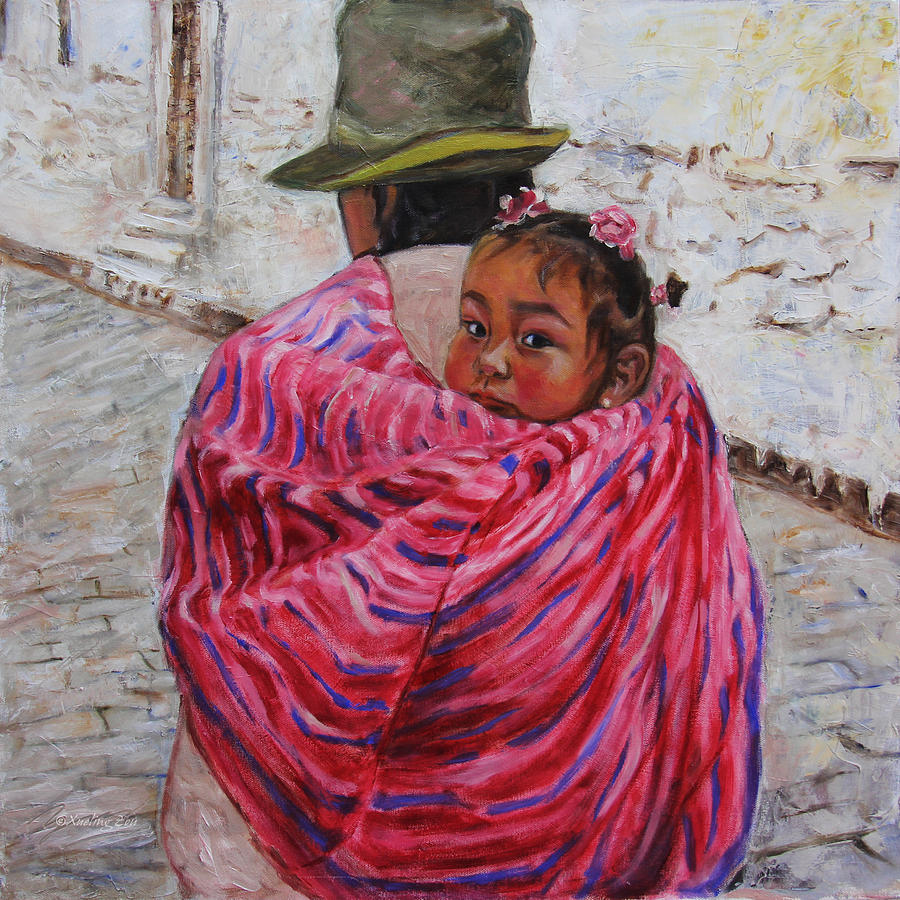 900x900 A Bundle Buggy Swaddle - Peruvian Artist Oil Painting
