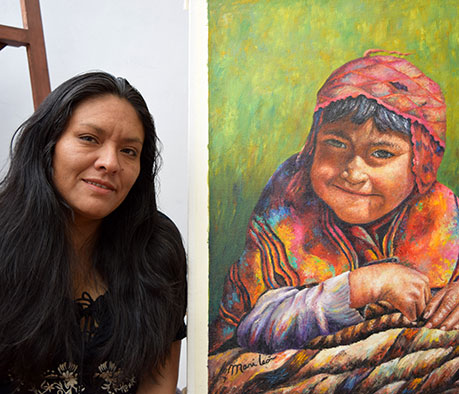 459x394 Decor Paintings, Unique Gifts, Maria Leon Marcelo - Peruvian Artist Oil Painting