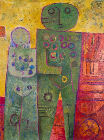 400x537 Sincere Love Peruvian Painting Signed By Original Artist - Peruvian Painting