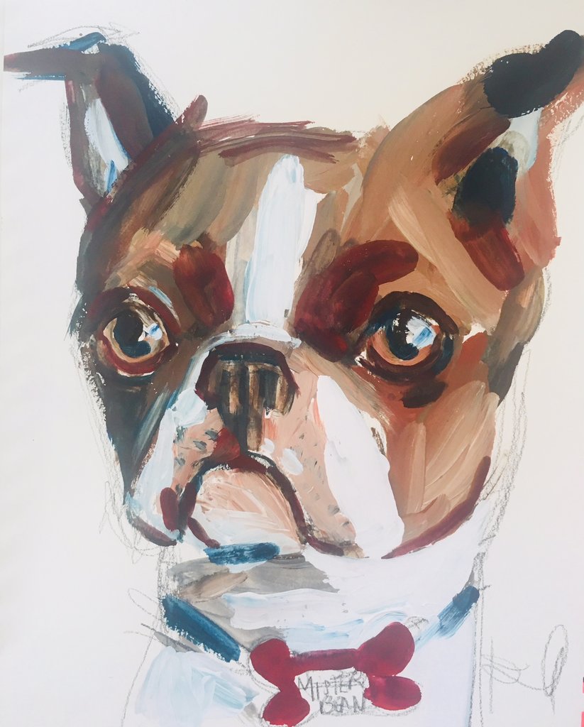 823x1024 Pet Painting 8x8 Original Kyra Kendall - Pet Painting