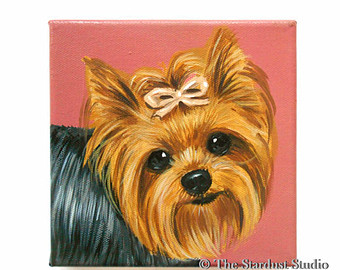 340x270 6x6x0.75 Custom Dog Portrait Custom Pet Portrait - Pet Painting