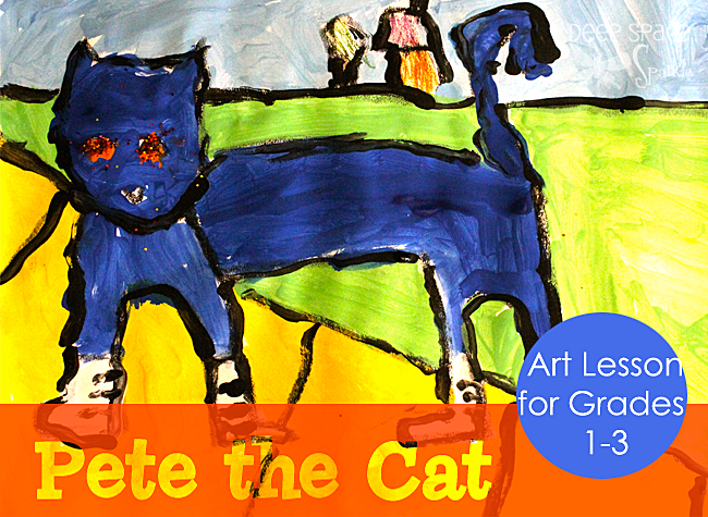 650x475 Pete The Cat Art Lesson For First Grade Deep Space Sparkle - Pete The Cat Painting