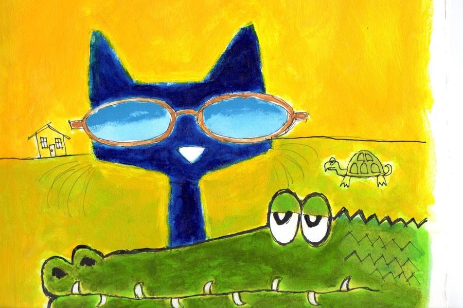 900x600 Pete The Cat And The Magic Sunglasses The Howler - Pete The Cat Painting