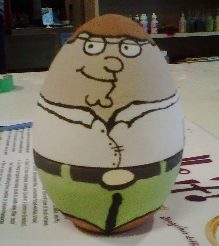846x951 Egg Box Painted Like Peter Griffin Pottery Creations - Peter Griffin Painting