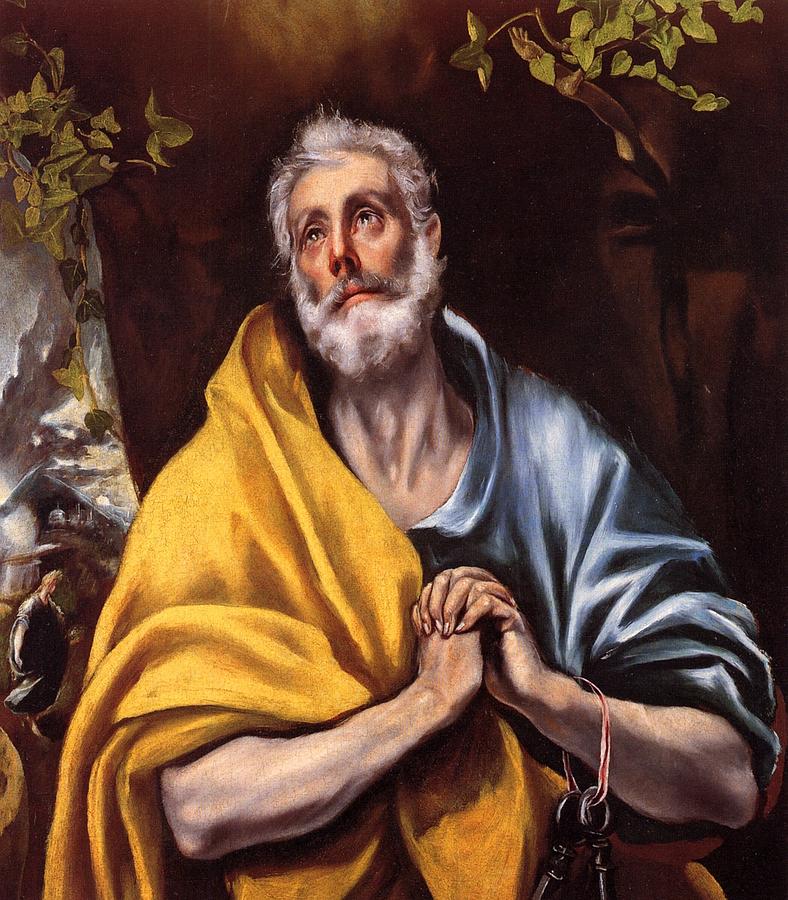 788x900 Saint Peter In Tears Painting By Greco - Peter Painting