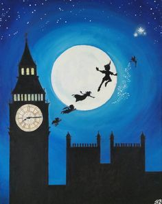 236x298 Think Happy Thoughts Peter Pan Painting, Acrylics - Peter Pan Painting