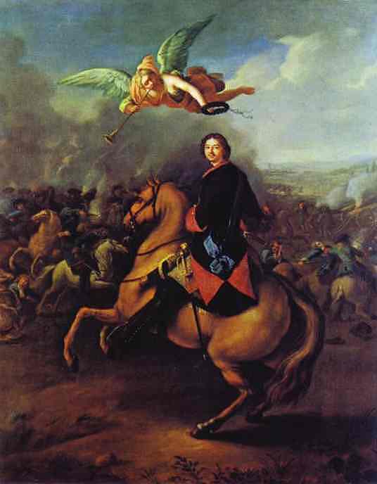 536x688 Peter The Great During The Battle Of Poltava 1710s Painting - Peter The Great Painting