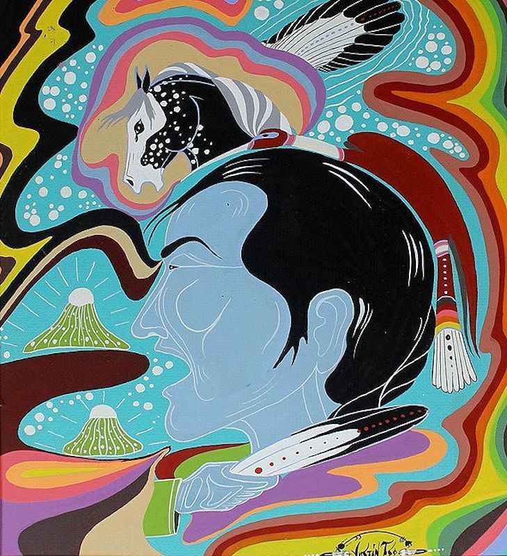 729x800 Savvy Collector Peyote Dream By Justin Tsojustin Tso - Peyote Painting