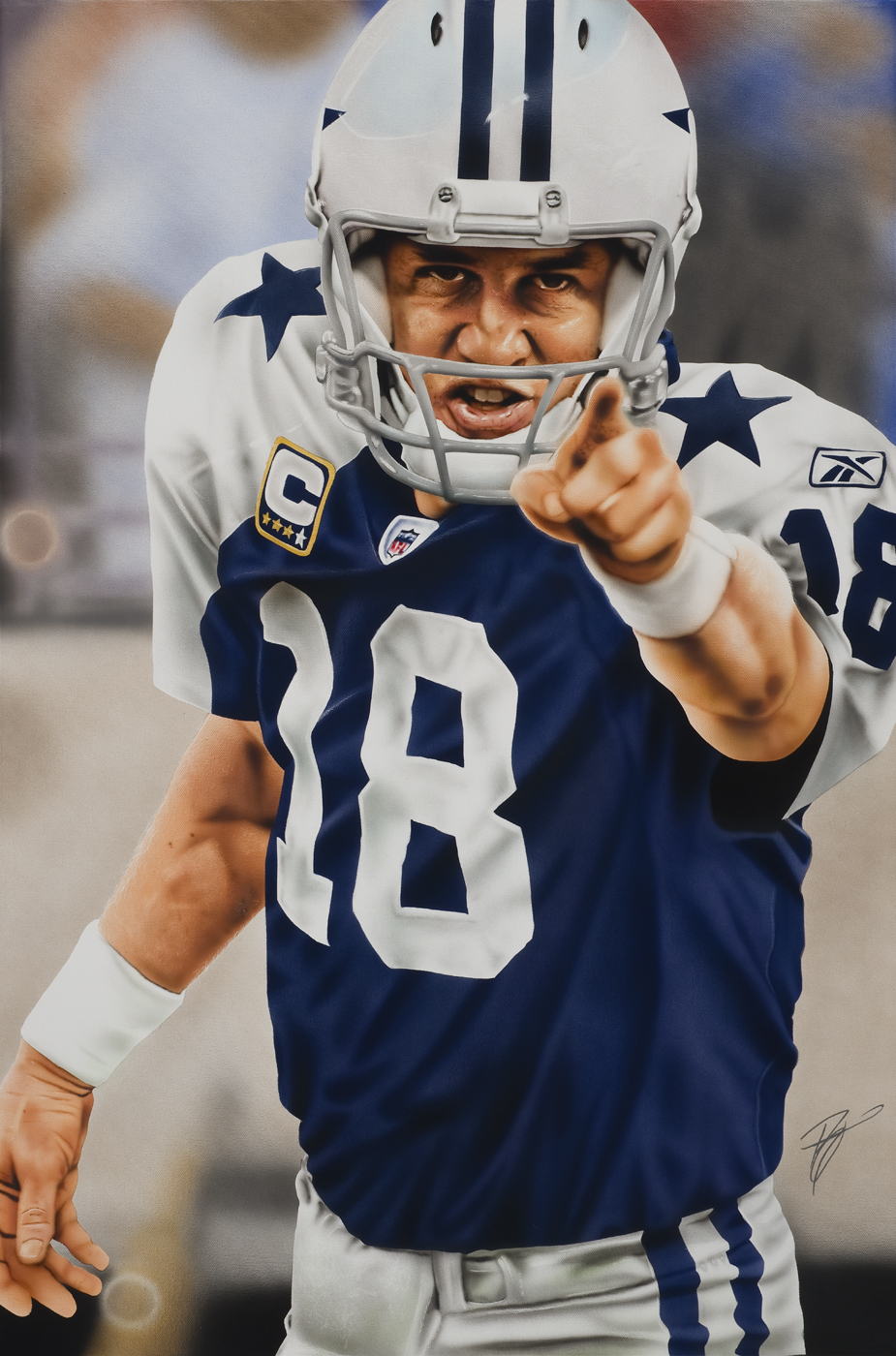 925x1400 Peyton Manning Theathletesartist - Peyton Manning Painting