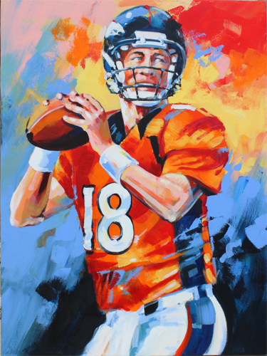 375x500 Peyton Manning Denver Broncos Art - Peyton Manning Painting