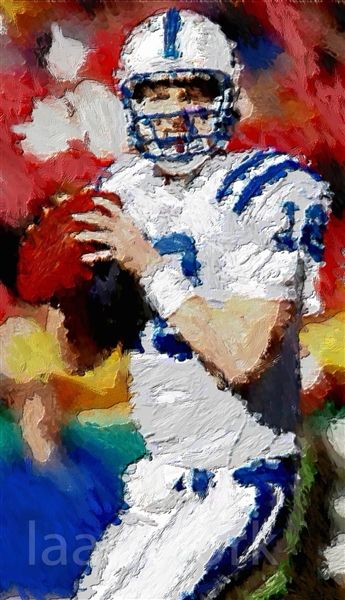 345x600 Peyton Manning Indiana Colts Nfl Art Canvas Poster Print - Peyton Manning Painting