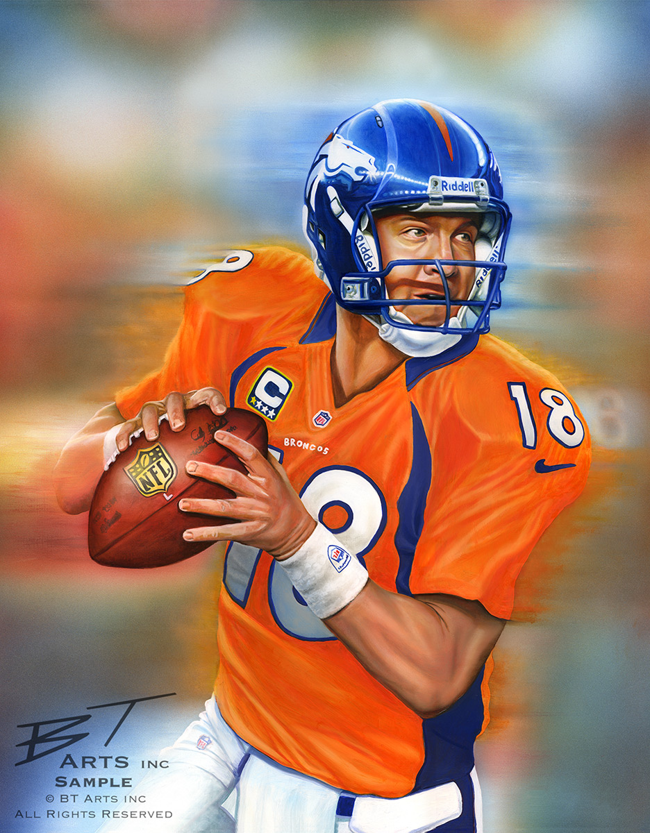 936x1200 Mile High Manning - Peyton Manning Painting