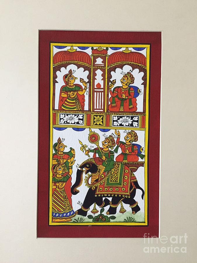 675x900 Festive Procession Phad Painting I Painting By The Kaarigars - Phad Painting