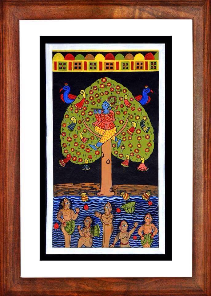 686x960 Krishna Phad Painting Heart For Art Online - Phad Painting