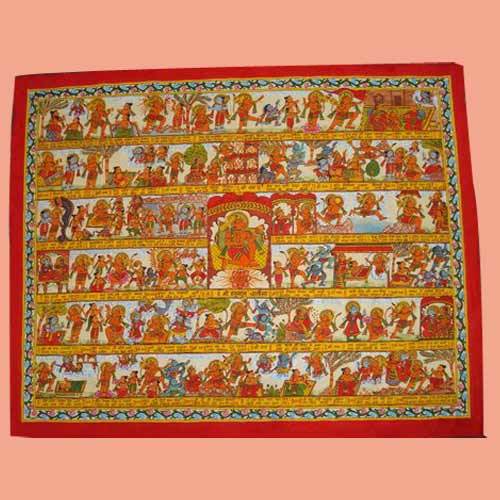 500x500 Phad Painting Hanuman Chalisa Kaladalan Art Gallery - Phad Painting