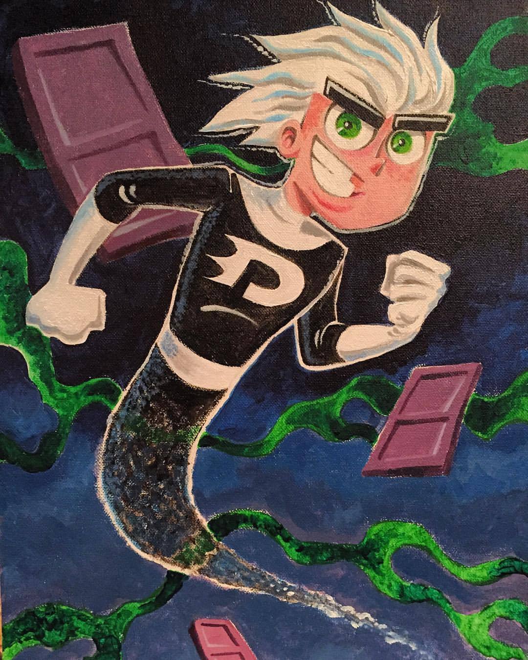 1080x1350 Into The Ghost Acrylic Painting Danny Phantom Know Your - Phantom Painting