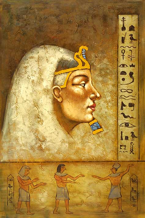 473x709 Pharaoh Portrait - Pharaoh Painting