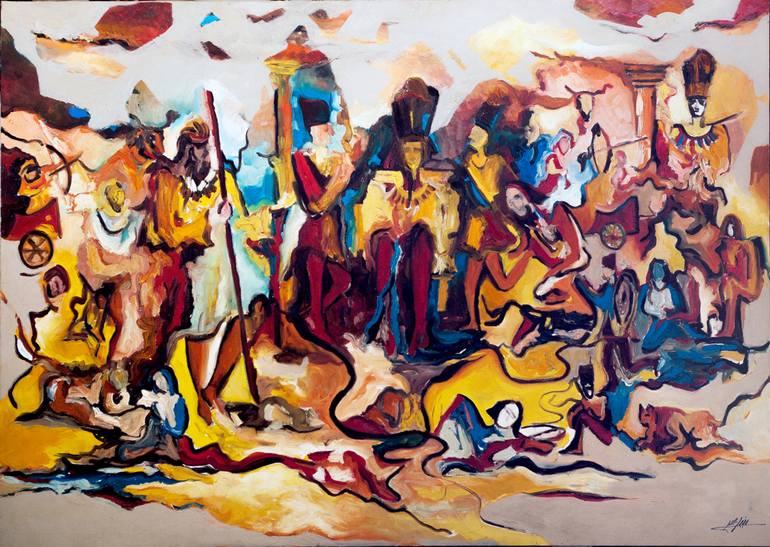 770x547 Saatchi Art Moses Amp Pharaoh Painting By Nabil Mohamad - Pharaoh Painting