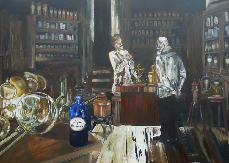 770x548 Saatchi Art Old Pharmacy Painting By Moniq Parobczak - Pharmacy Painting