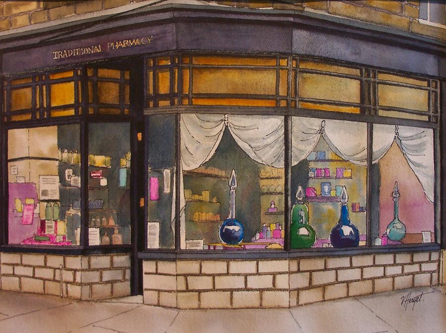 900x672 The Old Pharmacy Painting By Victoria Heryet - Pharmacy Painting