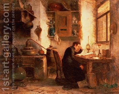 400x317 The Student Of Chemistry And Pharmacy Karl Joseph Litschaur - Pharmacy Painting