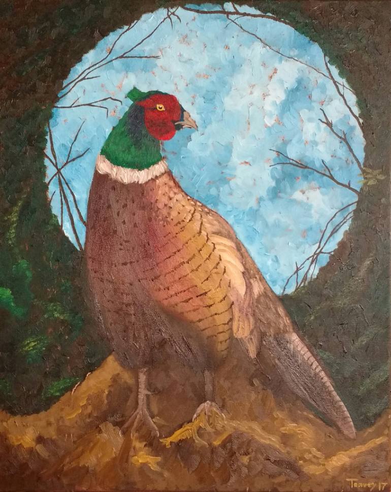 770x969 Saatchi Art Portrait Of A Pheasant Painting By Oliver Toovey - Pheasant Painting