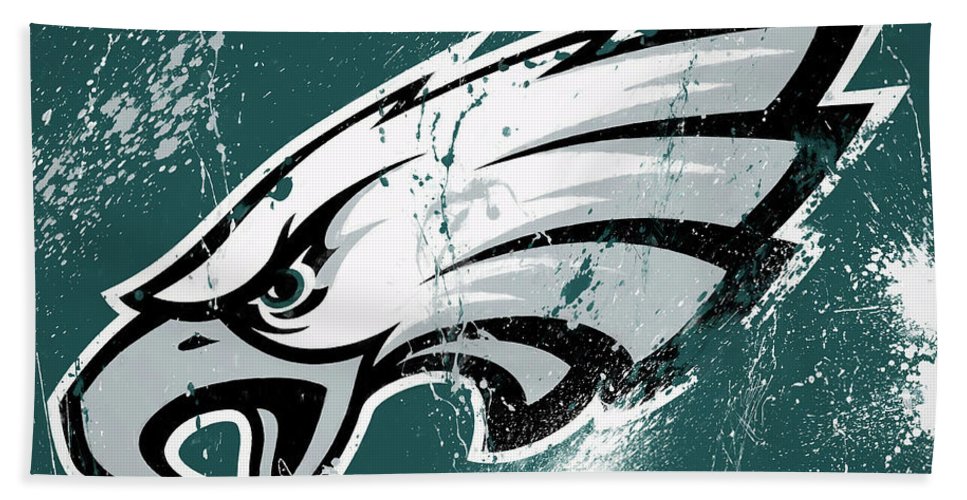 967x500 Philadelphia Eagles Paint Splatter Beach Towel For Sale By Dan Sproul - Philadelphia Eagles Painting